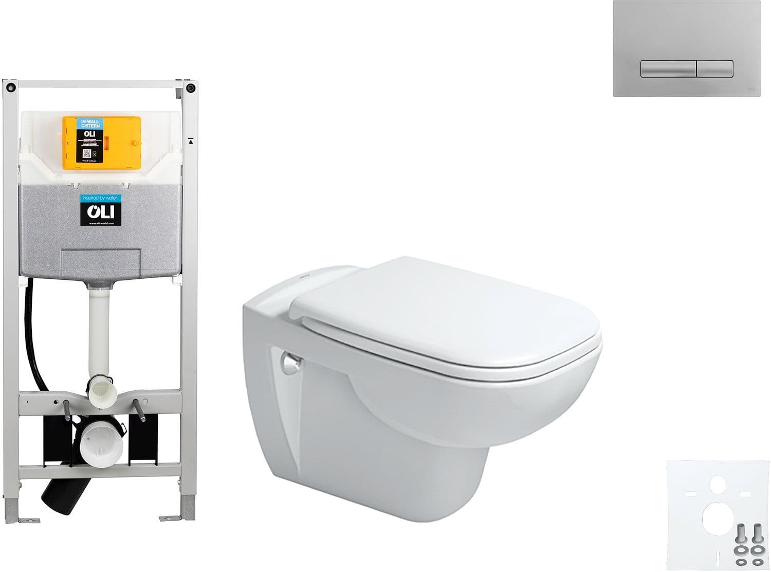 WALLFIX OLI WC SUSPENDU D-CODE DURAVIT CODE SOFT-CLOSE GLAM MAT CHROME vue 1