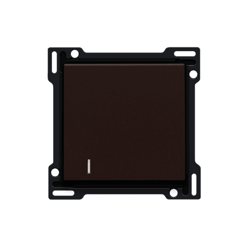 Set de finition avec voyant pour interrupteur ou bouton-poussoir simple, couleur dark brown coated vue 1