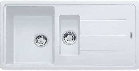 EVIER A ENCASTRER BASIS FRANKE 1,5 BAC+EGOUTTOIR 97X50 METAL BLANC vue 1