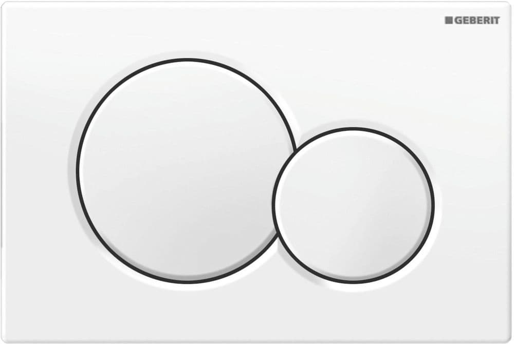 Geberit Sigma01 plaque de commande ronde blanc vue 1