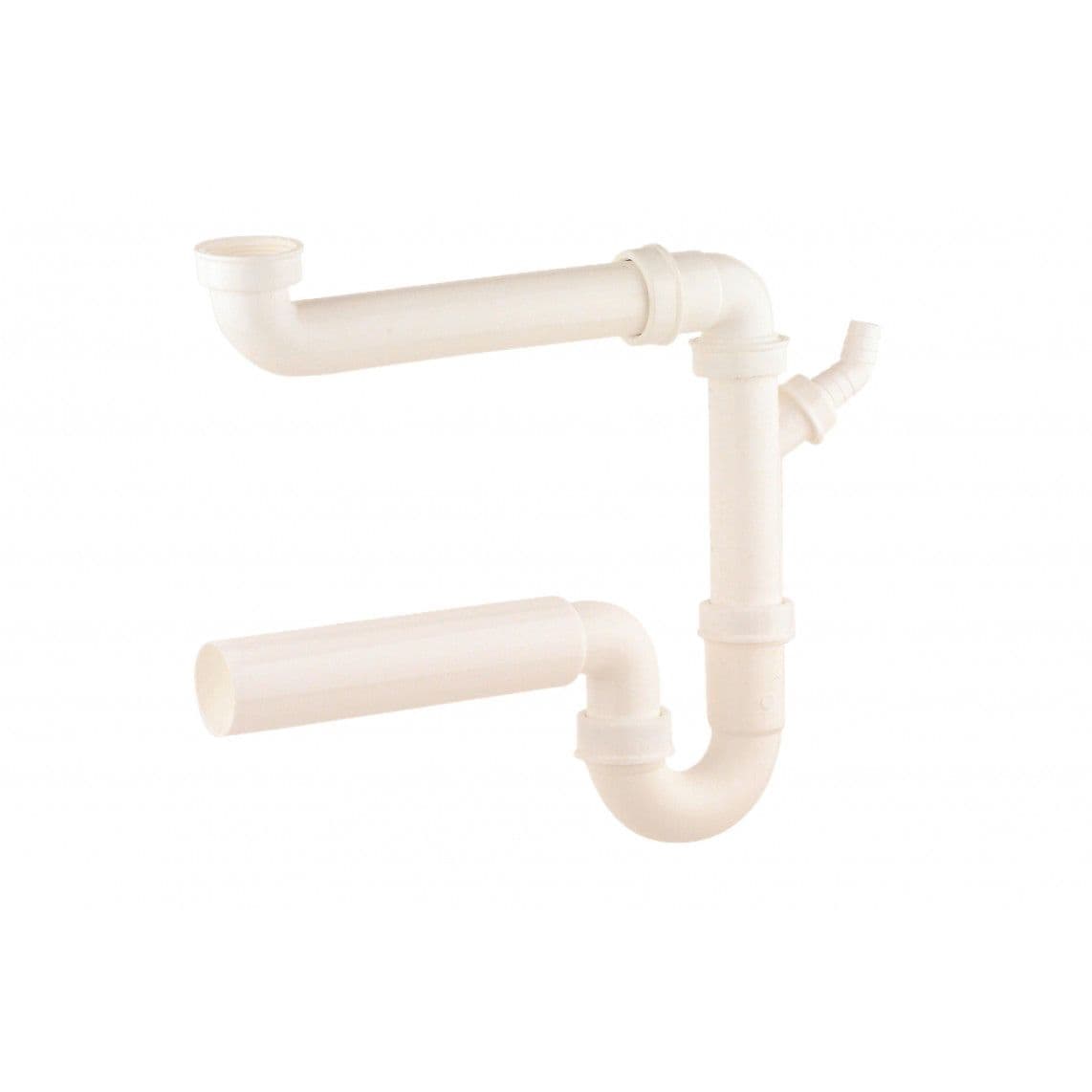 98833648 KS siphon tubulaire gain de place pour évier, blanc, 1 1/2" F x 50 mm, avec 3/4" Raccordement de l'appareil vue 1