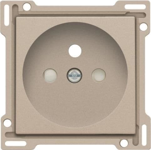 Set de finition pour prise de courant avec broche de terre 28.5mm Champagne vue 1