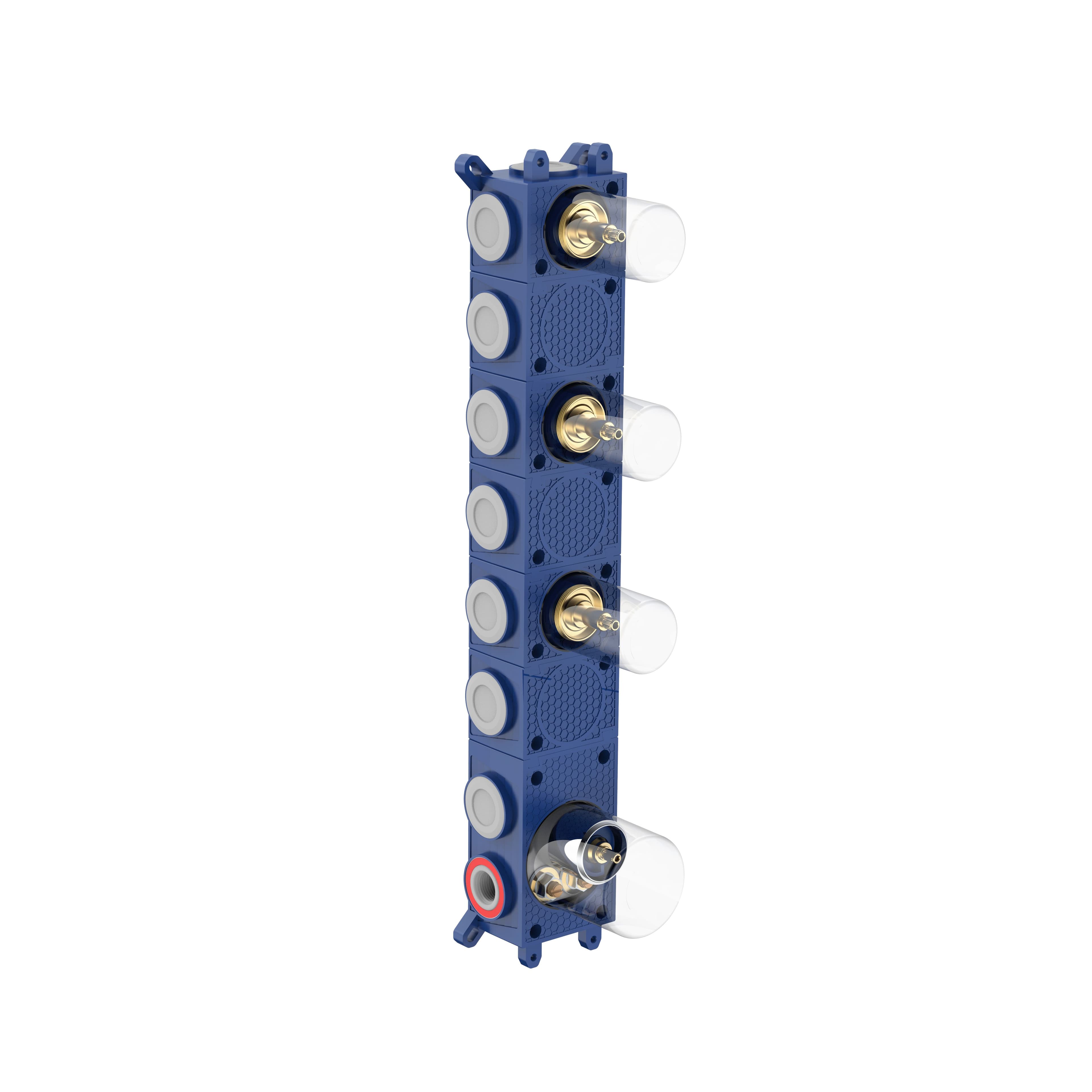 STRIA BOÎTIER D’ENCASTREMENT POUR MITIGEUR DE DOUCHE – 3 VOIES AVEC 3 ROBINETS D’ARRÊT – THERMOSTATIQUE – BELGAQUA - ENCASTRÉ vue 1