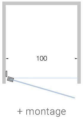 PORTE PIVOTANTE NICHE CLOSE <(><<)>100CM H200CM SATIN-INOX MAT AVEC MONTAGE vue 1