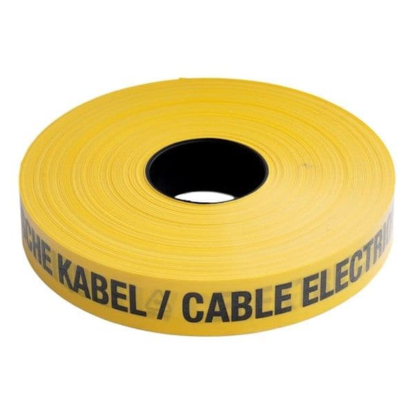 Ruban avertisseur 0,15mm x 40mm x 250m Jaune / Noir 'câble électrique' vue 1