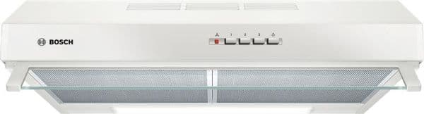 Hotte serie 4 sous-encastrable 60cm, Blanc, 3 niveaux, 350m³ / h, 72dB, boutons-poussoirs, 2 PC, Led vue 1