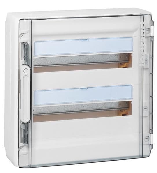 Coffret en saillie 2 rangées - 36 modules porte transparente - XL³ 125 IP40 IK09 vue 1