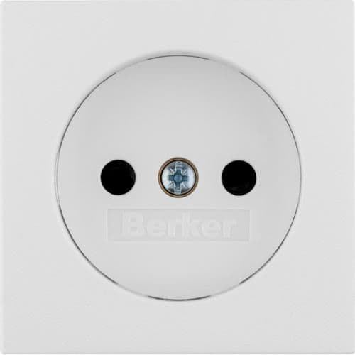 Sets de finition pour prise de courant sans terre Berker S.1 / B.3 / B.7 Blanc polaire, mat vue 1