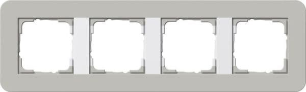 Cadre de finition Gira E3 Soft-Touch Gris avec cadre de support Blanc brillant Soft-Touch vue 1
