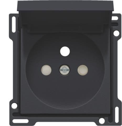 Set de finition pour prise de courant avec clapet 28.5mm Anthracite vue 1
