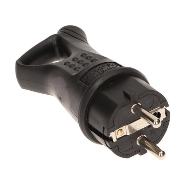 Rubber plug with handle. 250V / 16A, IP44, with handle. vue 1