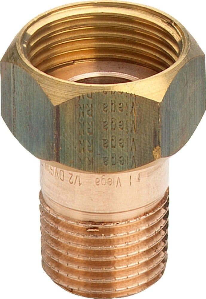Viega raccord mécanique bronze plat 1/2"M x 3/4"F vue 1