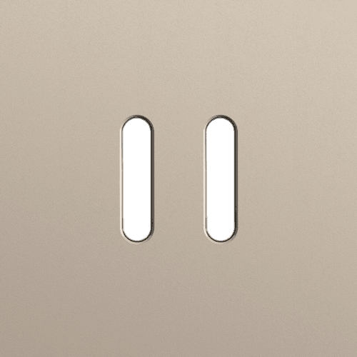 Plaque de recouvrement simple, pour des fonctions de commutation double, couleur Niko Rocker steel champagne coated vue 1