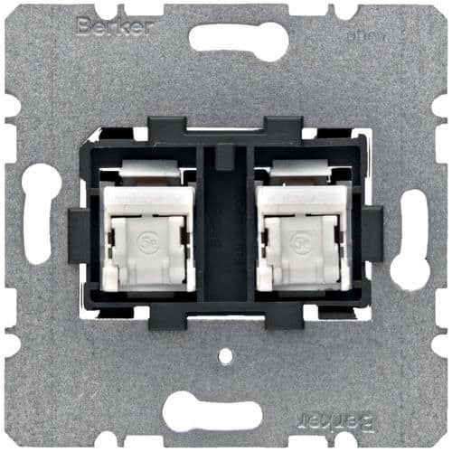 Prise informatique Berker, double, 8 / 8 pôles Cat5e, UTP vue 1