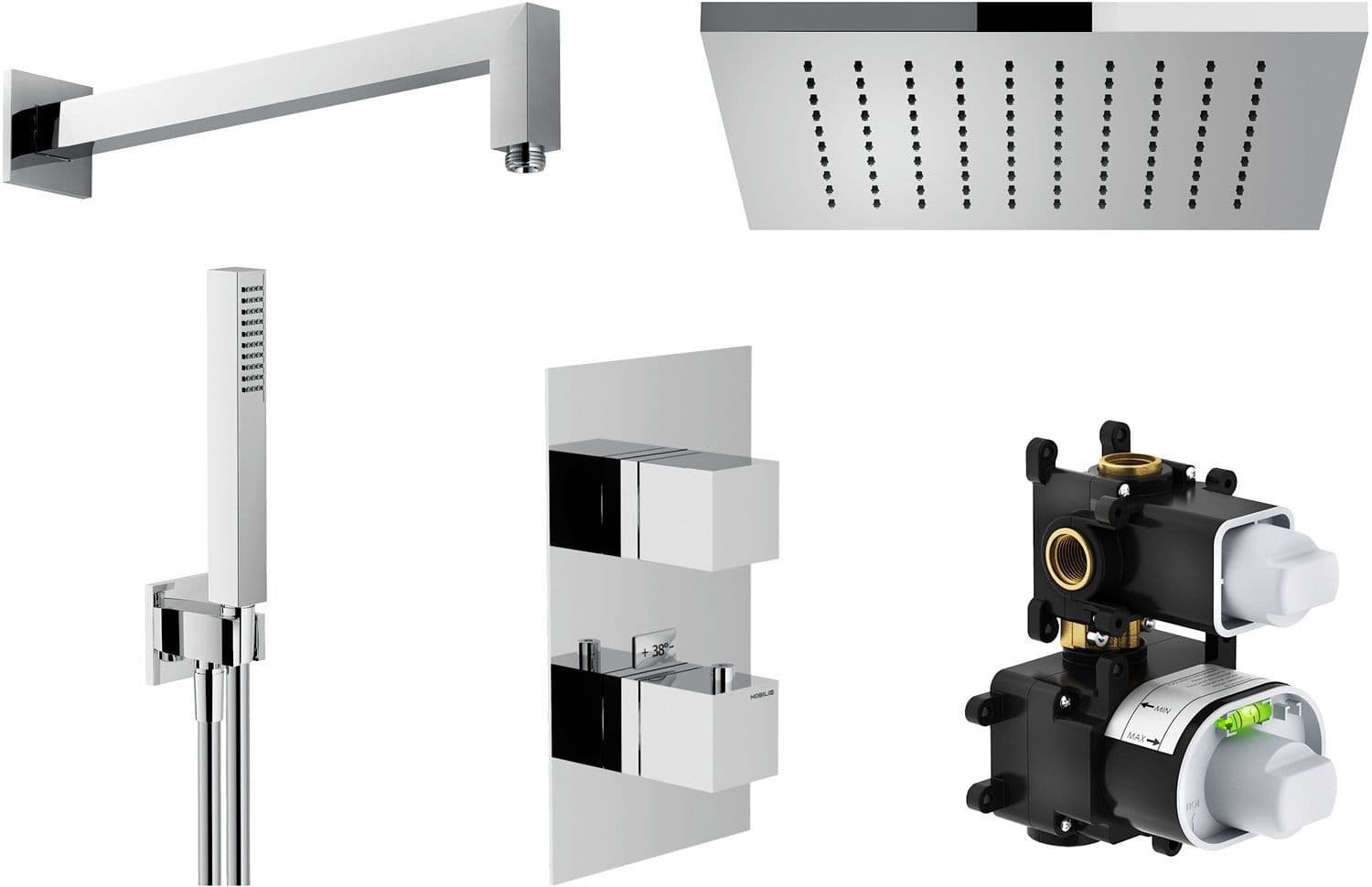 COMBINAISON DOUCHE A ENCASTRER MIA CHROME vue 1