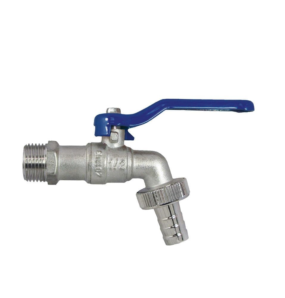 Robinet sphérique double service avec manette longue 1/2" bleu vue 1