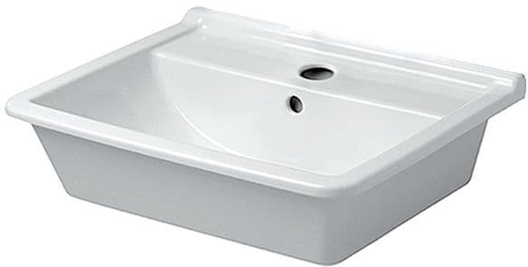 VASQUE A ENCASTRER STARCK 3 DURAVIT 560X465MM +TROU ROBINET/TROP-PLEIN BLANC vue 1