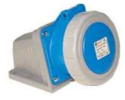 Prise CEE femelle murale 4 x 16A 200 - 250Vac 9h Bleu IP67 avec raccords à visser vue 1