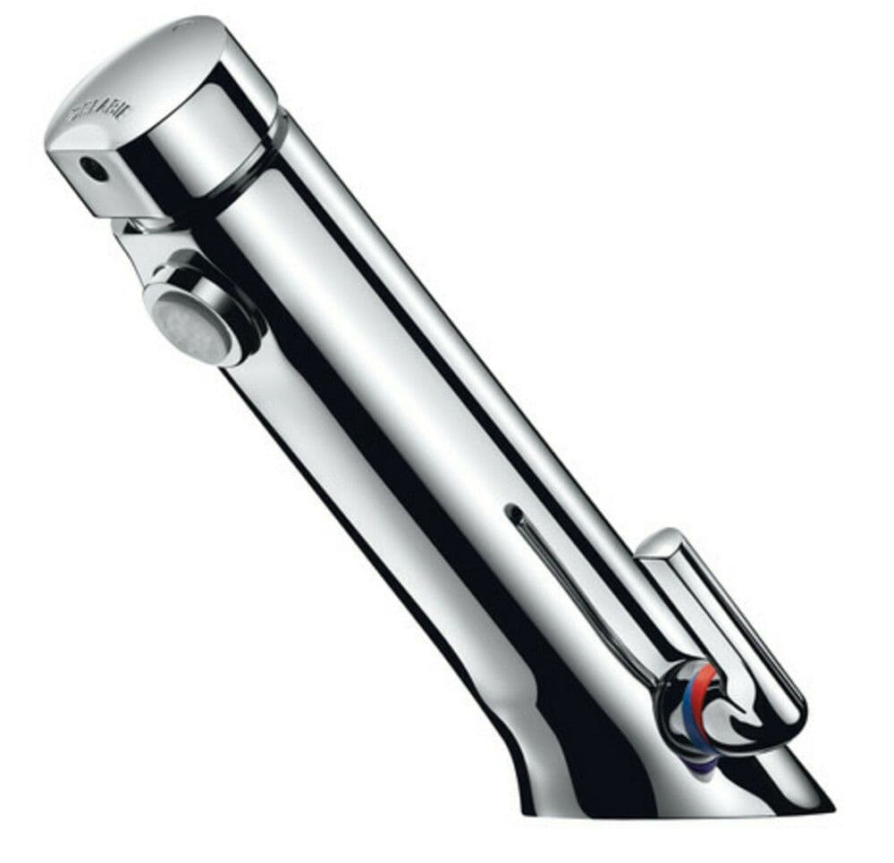 Delabie Temposoft Mix 2 mitigeur temporisé de lavabo avec robinet d'arrêt vue 1