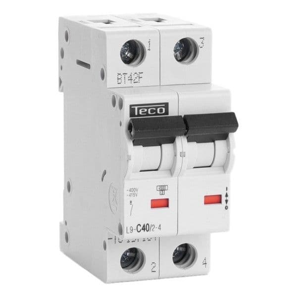 Disjoncteur 2 pôles 40A 4,5kA courbe C vue 1