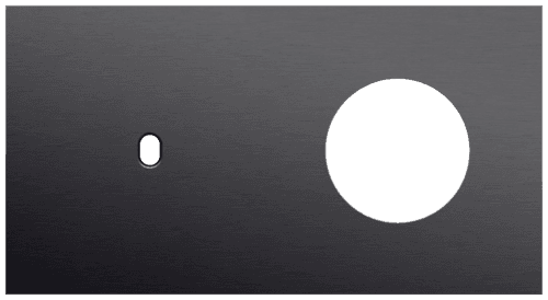 Plaque de recouvrement double, horizontale 71 mm d'entraxe, pour une fonction de commutation simple et une fonction de prise de courant, Niko Toggle alu black brushed vue 1