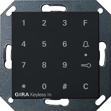 Clavier à code Gira Keyless In Noir mat (laqué) - clavier à code comme système de contrôle d'accès vue 1