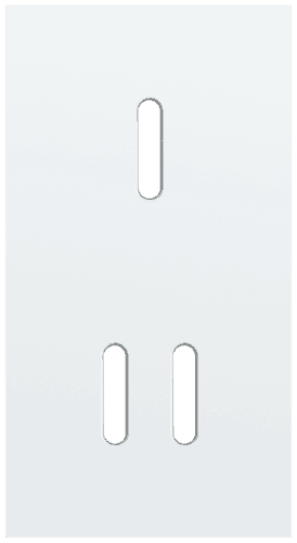 Plaque de recouvrement double, verticale 71 mm d'entraxe, pour une fonction de commutation simple et une double, Niko Rocker steel white coated vue 1