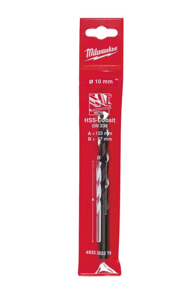 Milwaukee foret métallique acier allié cobalt D10 longueur de coupe 87mm DIN 338 vue 1
