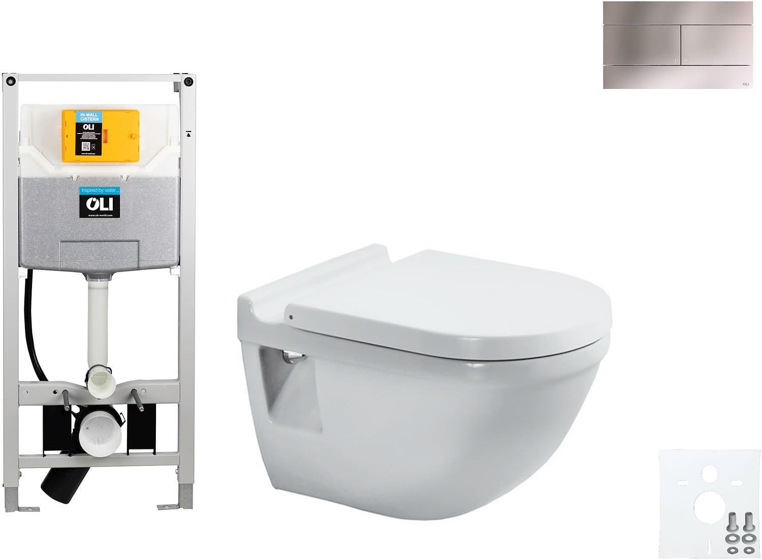 WALLFIX OLI WC SUSPENDU STARCK 3 DURAVIT SLIM INOX vue 1