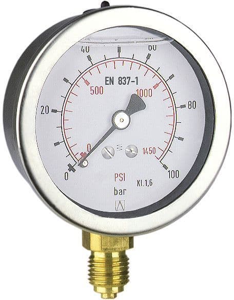 MANOMETRE A GLYCERINE D63 1/4"R 25BAR vue 1