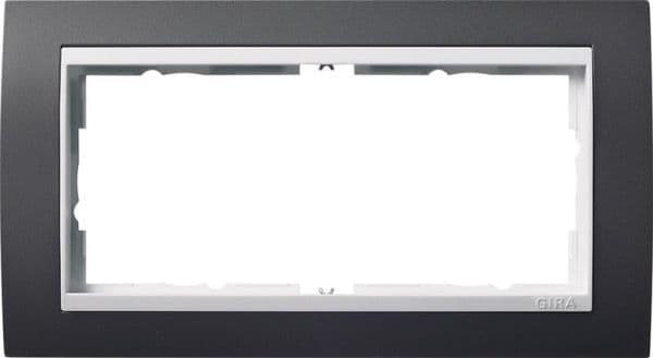 Cadres de finition Gira Event Anthracite avec cadre intermédiaire Blanc brillant Anthracite avec vue 1