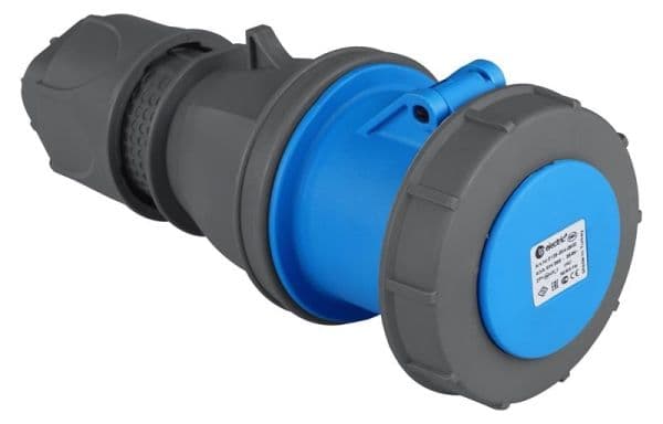 Fiche CEE femelle 3 x 63A 200 - 250Vac Bleu IP67 vue 1