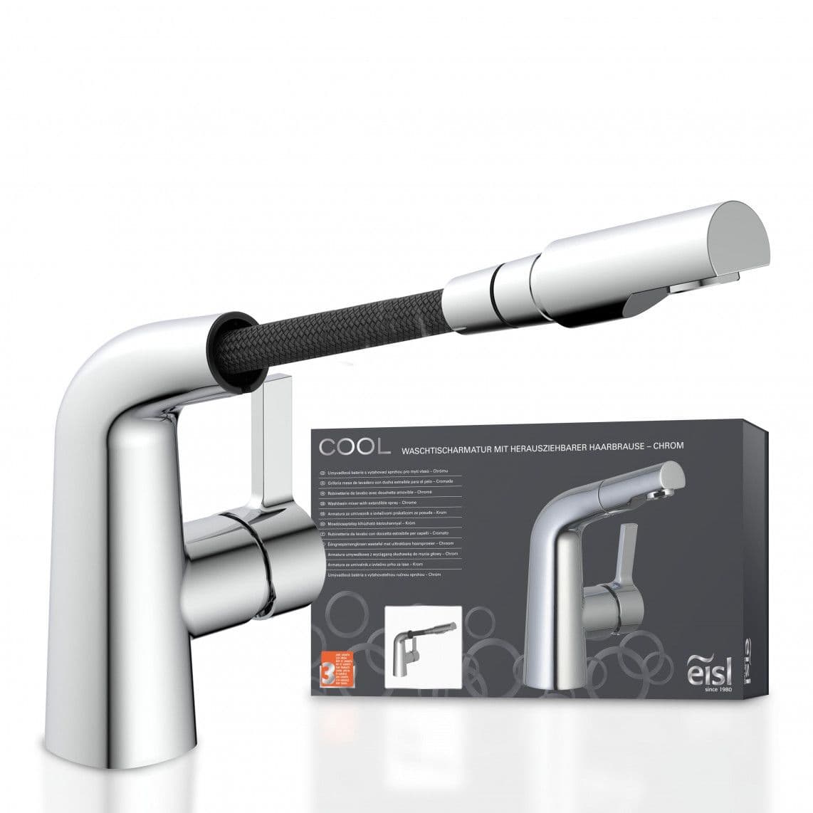 NI075COCR COOL Mitigeur lavabo, chromé, avec douchette à cheveux extractible vue 1