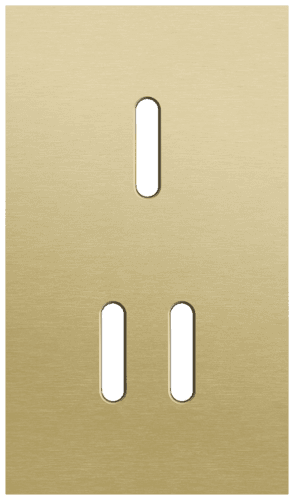 Plaque de recouvrement double, verticale 60 mm d'entraxe, pour une fonction de commutation simple et une double, Niko Rocker alu gold brushed vue 1