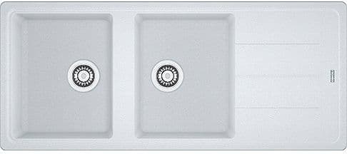 EVIER A ENCASTRER BASIS FRANKE 2 BAC+EGOUTTOIR 116X50 METAL BLANC vue 1