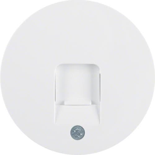 Enjoliveur avec 1 volet antipoussière et porte - étiquette Berker R.1 / R.3 Blanc polaire, brillant vue 1