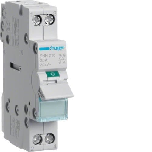 Interrupteur modulaire 2 pôles 16A vue 1