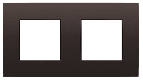 Plaque de recouvrement double avec un entraxe de 71 mm, couleur Niko Intense dark brown coated vue 1