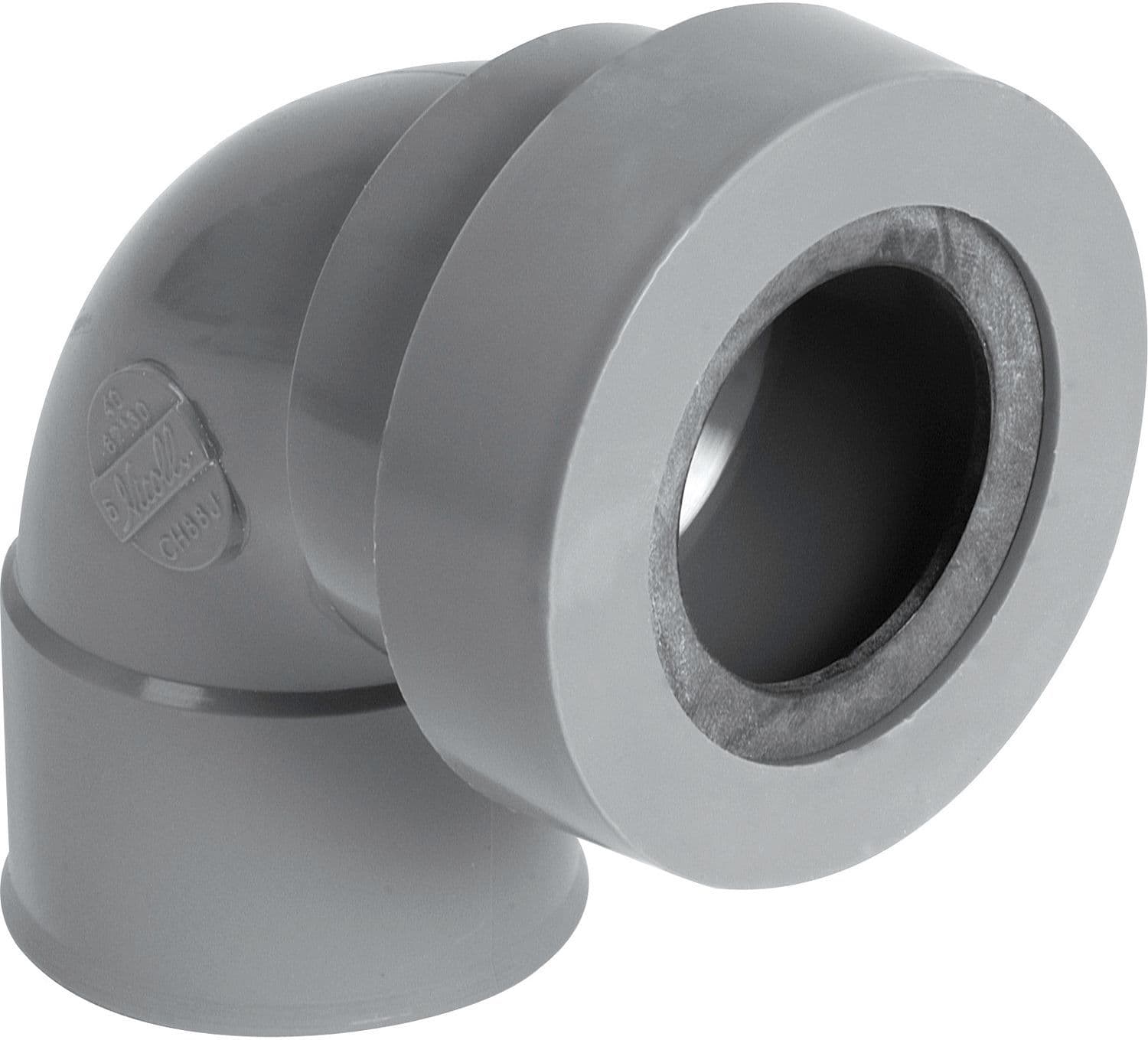 PVC COUDE + JOINT FF 90° 40MM-40MM vue 1