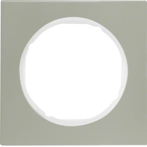 Plaque de recouvrement 1 poste Berker R.3 Inox / Blanc polaire vue 1