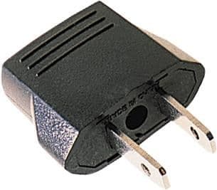 Adaptateur Europe vers Etats-Unis - fiche 2 pôles mâle USA / prise 2 pôles EU - Noir vue 1
