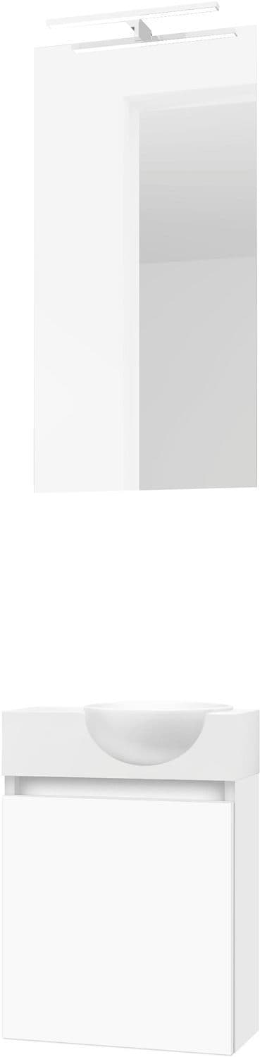 LAVE-MAINS FORM MINI QUO DROIT/ 1 PORT/MIROIR LUMIERE LED BLANC vue 1