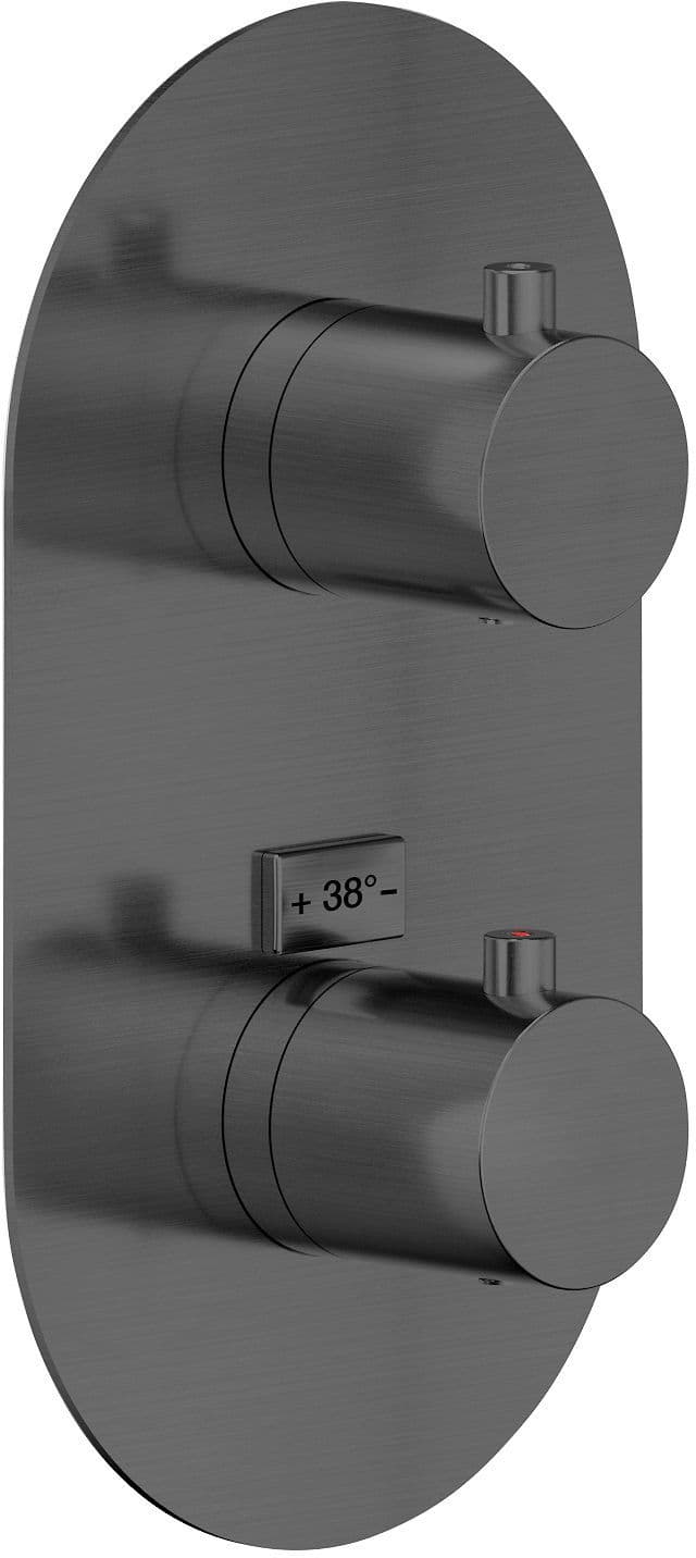 SET DE FINITION THERMOSTAT+INVERSEUR LIVE/VELIS NOBILI GRAPHITE BROSSÉ vue 1