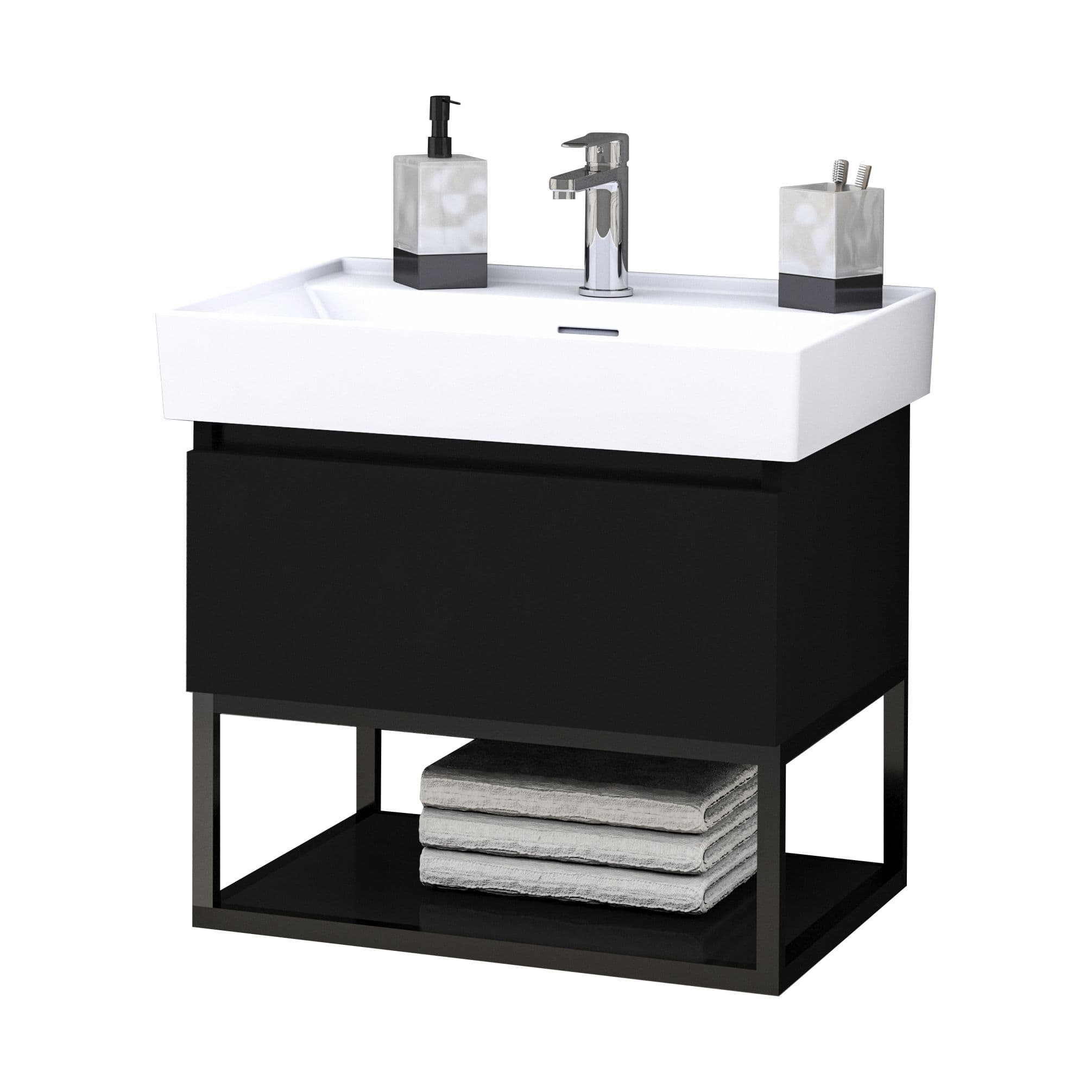 ALONI SHARP MEUBLE SOUS-PLAN (60CM) - NOIR MAT vue 1