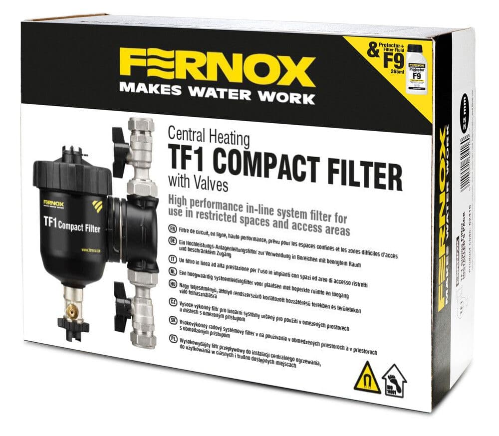 Fernox TF1 Compact Filter 3/4 inch avec protecteur + liquide pour filtre F9 265ml vue 1
