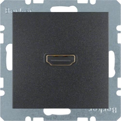 Prise Hdmi Berker S.1 / B.3 / B.7 Anthracite, mat vue 1