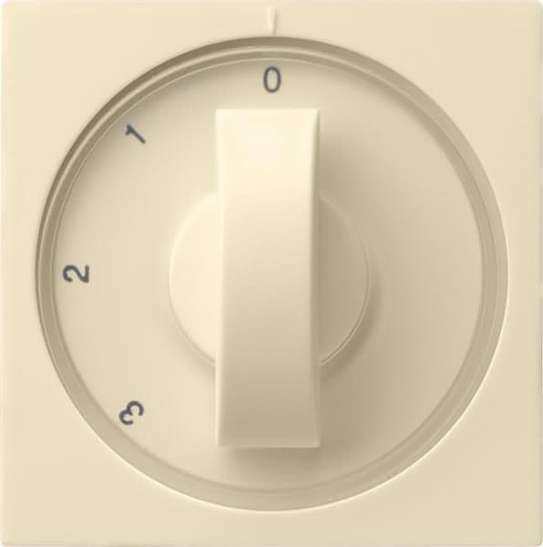 Cache avec manette pour interrupteur rotatif à 3 positions Blanc crème brillant position zéro vue 1