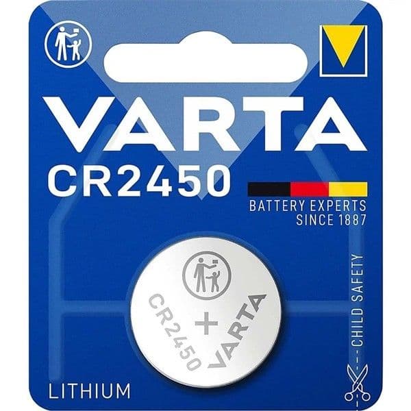 Pile Lithium 3V 540mAh hauteur 5mm diamètre 24mm CR2450 vue 1