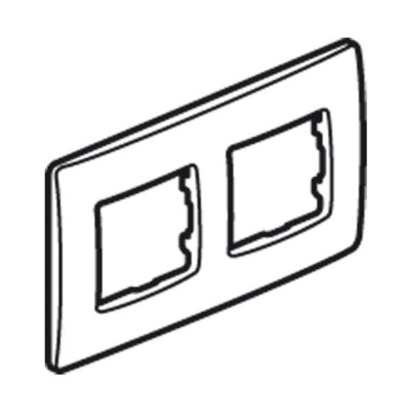 Niloé plaque double Crème entraxe 71mm vertical / horizontal vue 1