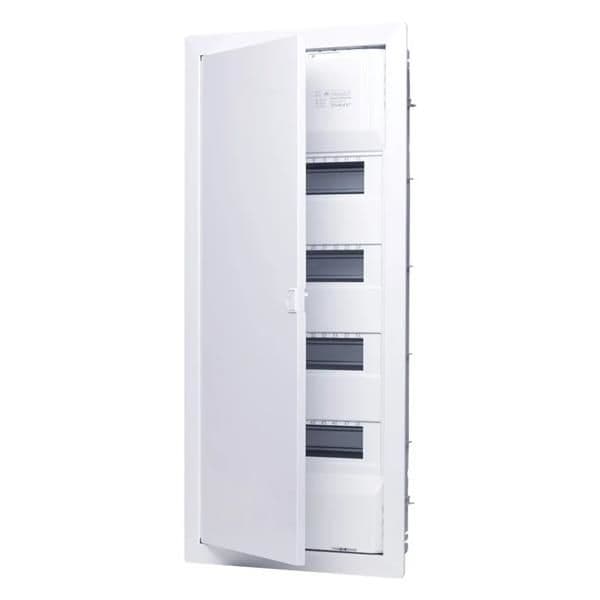 F-Tronic coffret à encastrer - 4 rangées - 48 + 8 modules avec porte métallique vue 1